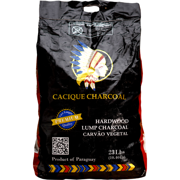Cacique Hardwood Lump Charcoal Carbon Vegetal (23Lb Bag)